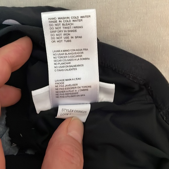 DKNY Swim Bathing Suit Top only Black with Gray Polka dots Loose Fit Small - Picture 12 of 15